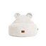 Pouf enfant Ours beige en tissu bouclé doux pour un assise confortable