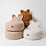 Cognac Kinder-Sitzsack Bär aus weichem Bouclé-Stoff für bequemes Sitzen