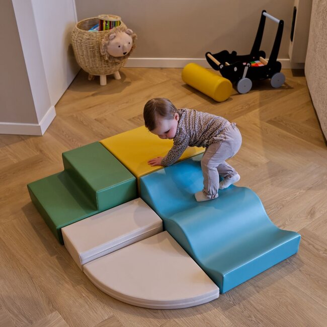 Foam blocks set Explorer – soft blocks for safe and playful climbing | Turquoise