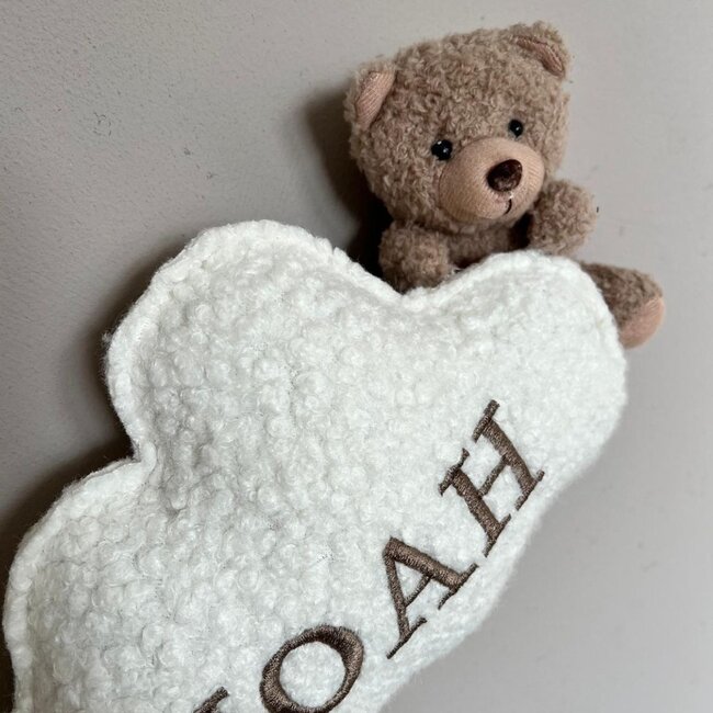 Clouds with teddy bear 3-piece – cute wall decoration for baby or kids’ room