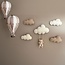 Wall decoration cloud set with bear on swing | 5-piece