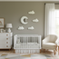 Marjems Nursery wall decor – cloud set with rabbit on the moon | 5-piece