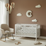 Nursery Wall Decor Cloudlets with Bear on Moon | 4-piece