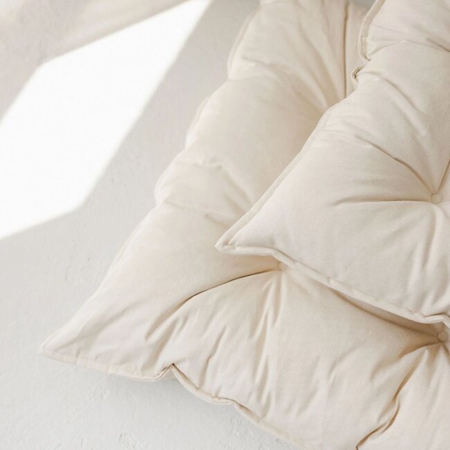 Coussin de sol avec tufting | Ecru | 55x100 cm