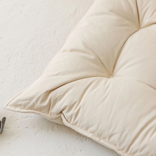 Vloerkussen met tufting | Ecru | 55x100 cm