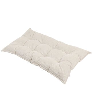 Minicamp Floor cushion with tufting corduroy | Ecru