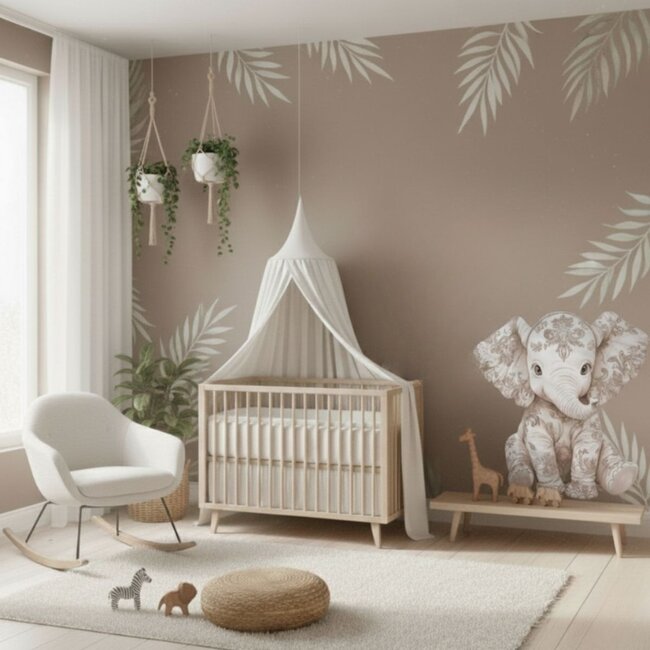 Wall Sticker Floral – Cute sitting elephant for the nursery