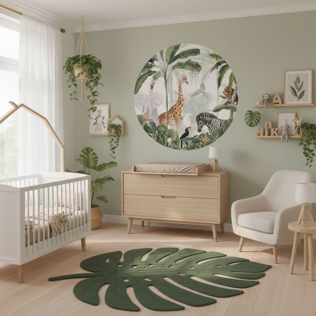 Muurcirkel Jungle Jive – Speelse jungle muurdecoratie voor de kinderkamer