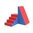 XL foam blokken glijbaan in blauw en rood – stoer en speels voor kinderkamer en speelruimte