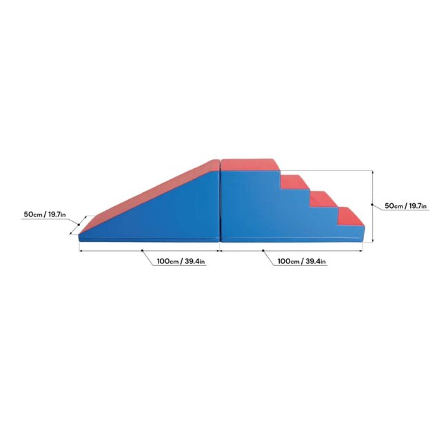 XL Schaumstoffrutsche in Blau und Rot – robust und spielerisch für Kinderzimmer und Spielbereich