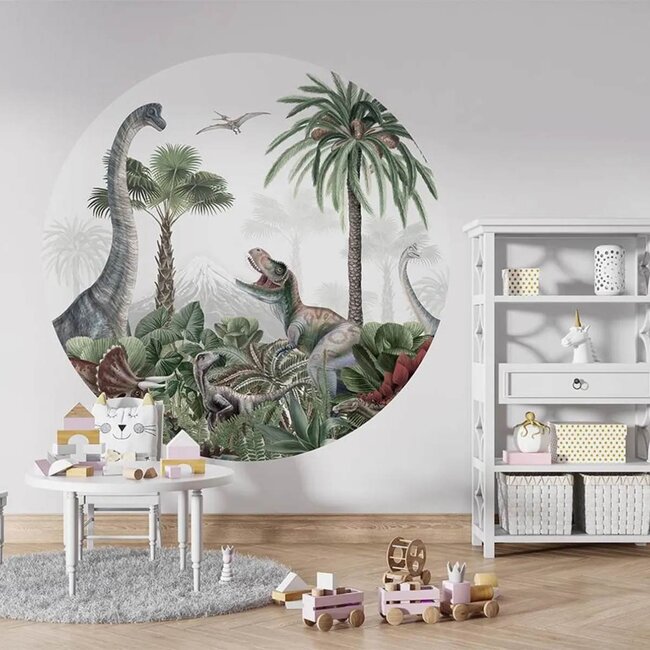 Cercle Mural Dino Jive – dinos joyeux pour la chambre d’enfant
