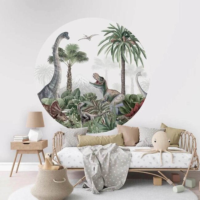 Cercle Mural Dino Jive – dinos joyeux pour la chambre d’enfant