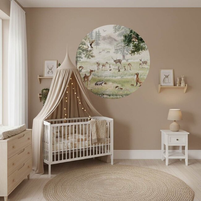 Cercle Mural Forest Fun – adorables animaux de la forêt