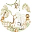 Cercle Mural Savvanah Joy– animaux safari enfantins dans un style joyeux