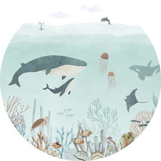 Oliver Robins Cercle mural Sensational sea | Bleu