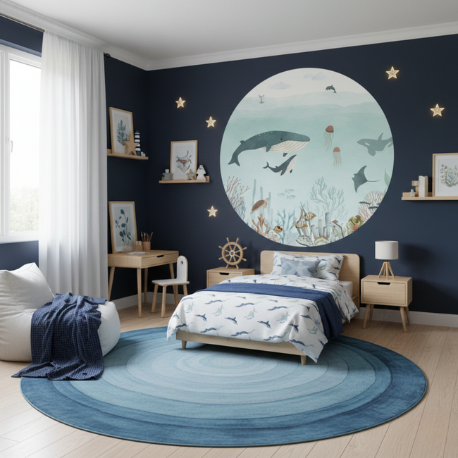 Wandkreis Sensational Sea | Unterwasserwelt mit Delfinen & Walen