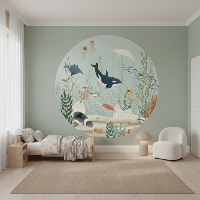 Wall Circle Kelp Forest | Underwater World with Orcas & Kelp