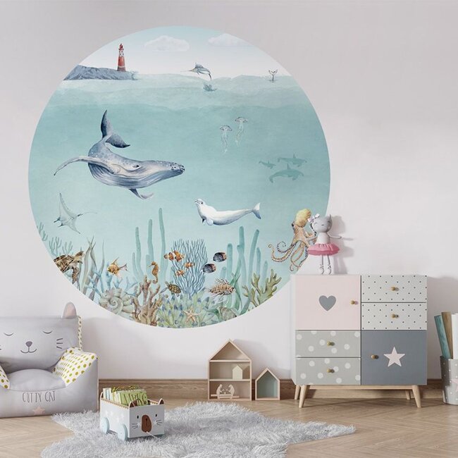 Wall Circle Secret Sealife | Dreamy underwater world with sea life