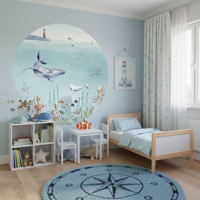 Muurcirkel Secret Sealife | Dromerige onderwaterwereld vol zeeleven