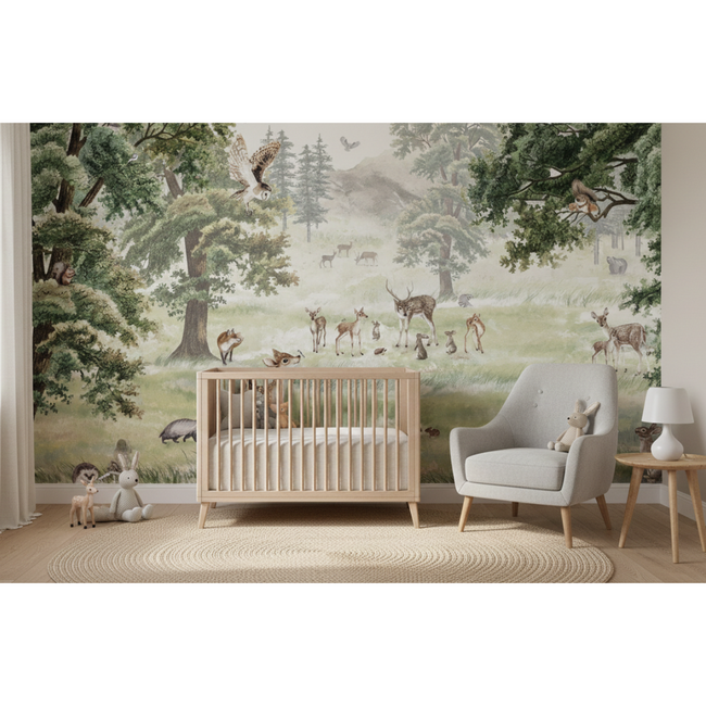 Forest Fun Vlies-Tapete – Waldtiere & Natur