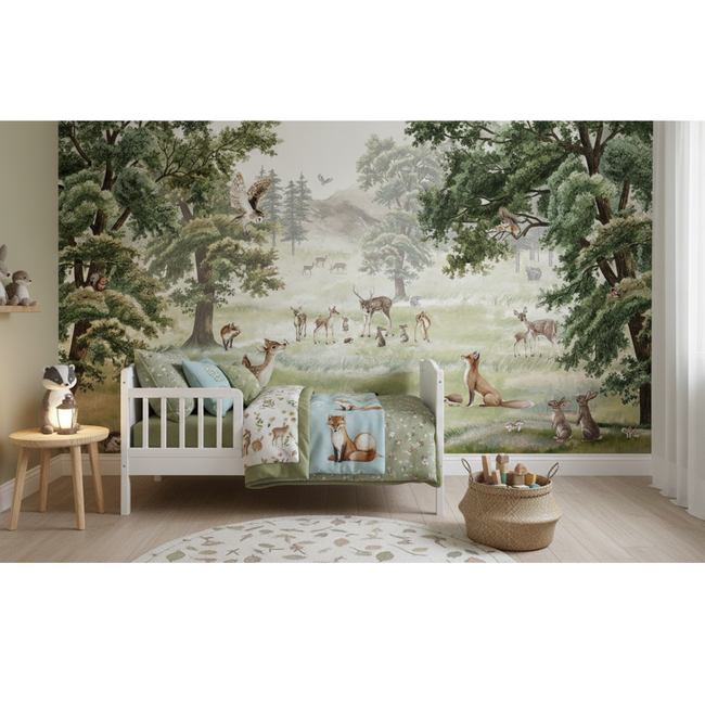 Forest Fun Non-Woven Wallpaper – Forest Animals & Nature