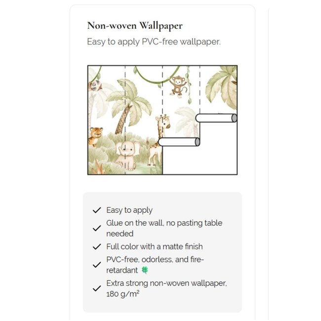 Savannah Joy non-woven wallpaper – cheerful safari animals for kids rooms