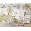 Savannah Joy non-woven wallpaper – cheerful safari animals for kids rooms