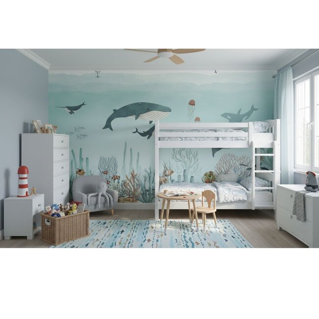 Sensational Sea papier intissé – monde sous-marin coloré avec dauphins et baleines