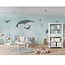 Sensational Sea non-woven wallpaper – colorful underwater world with dolphins and whales