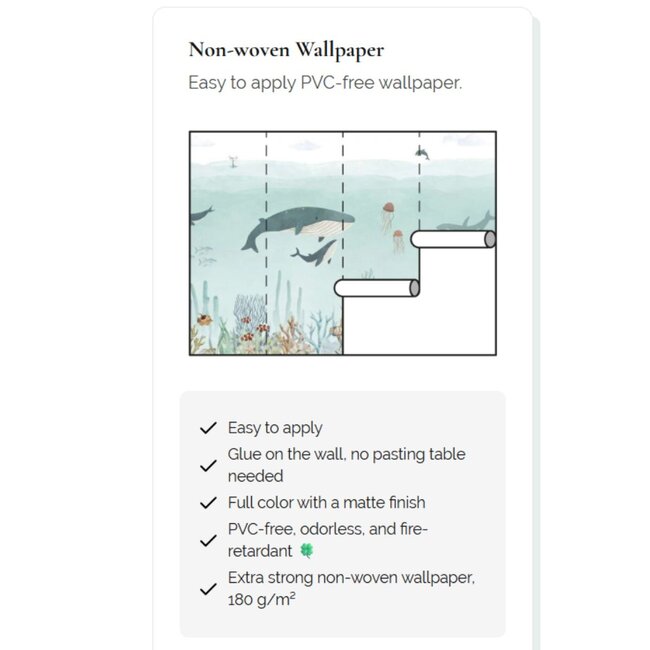 Sensational Sea papier intissé – monde sous-marin coloré avec dauphins et baleines