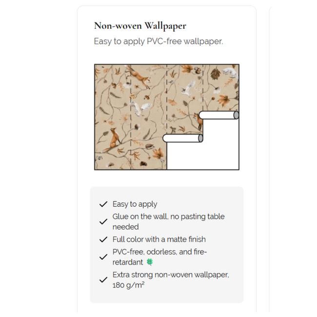 Playful Forest vliesbehang beige voor babykamer en kinderkamer