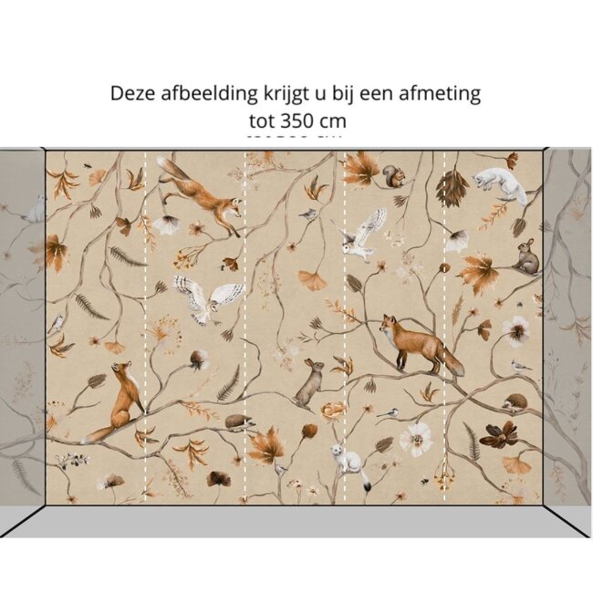 Papier peint intissé Playful Forest beige pour chambre bébé et enfant