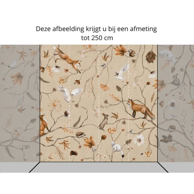 Playful Forest vliesbehang beige voor babykamer en kinderkamer