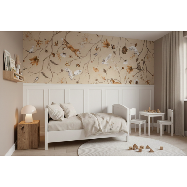 Playful Forest Vliestapete Beige für Baby- und Kinderzimmer