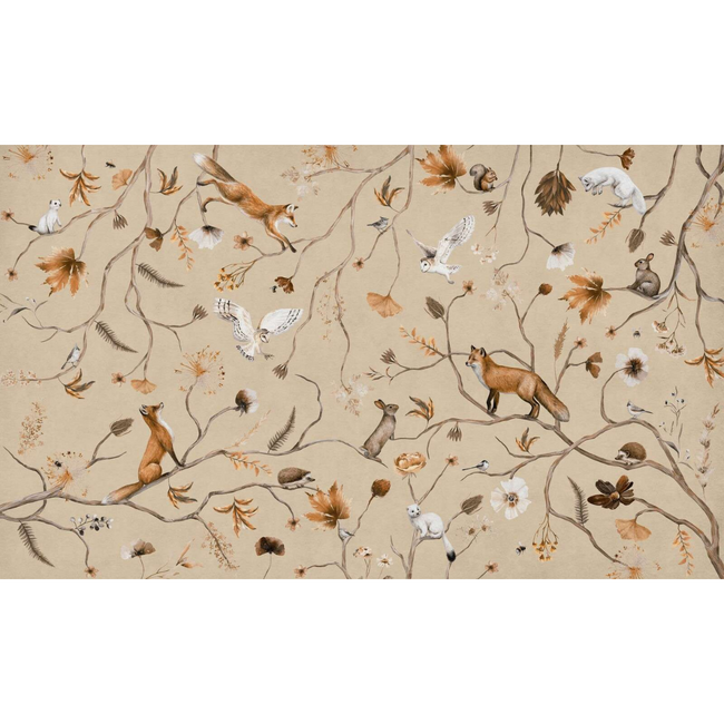 Playful Forest Vliestapete Beige für Baby- und Kinderzimmer