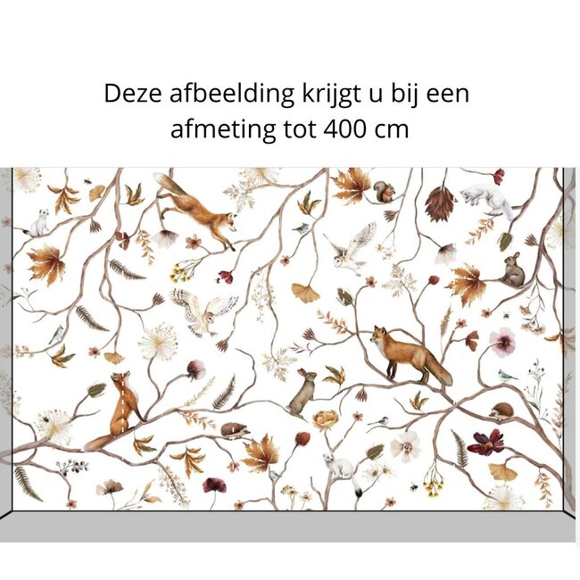 Papier peint photo Playful Forest blanc – motif forêt apaisant pour chambre bébé et enfant