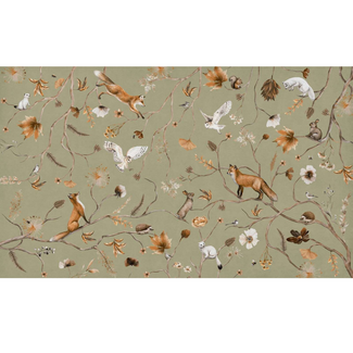 Kikki Belle Photo Wallpaper Playful Forest - Green | Non-Woven