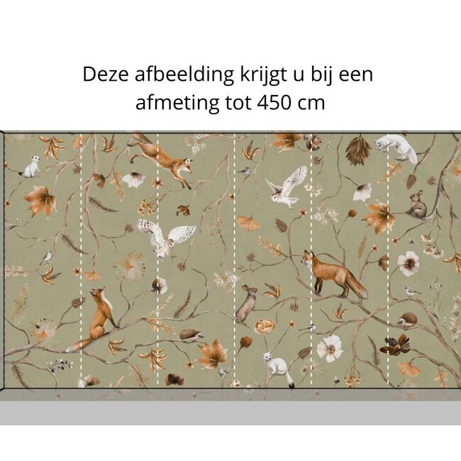 Fototapete Playful Forest Grün – ruhiges Waldmotiv für Baby- und Kinderzimmer