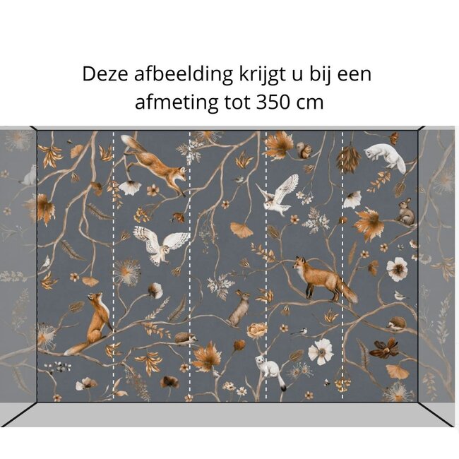 Papier peint photo Playful Forest bleu – motif forêt apaisant pour chambre bébé et enfant