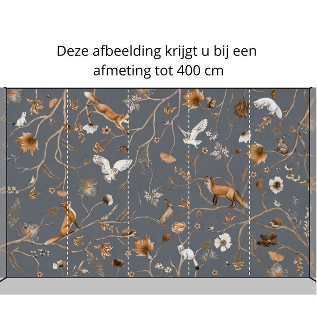 Papier peint photo Playful Forest bleu – motif forêt apaisant pour chambre bébé et enfant