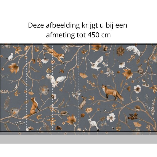 Fototapete Playful Forest Blau – ruhiges Waldmotiv für Baby- und Kinderzimmer