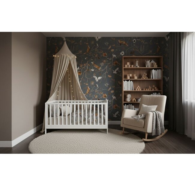 Playful Forest blue Photo Wallpaper – calm forest design for nursery and kids room