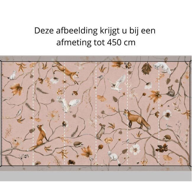 Papier peint photo Playful Forest rose – motif forêt apaisant pour chambre bébé et enfant