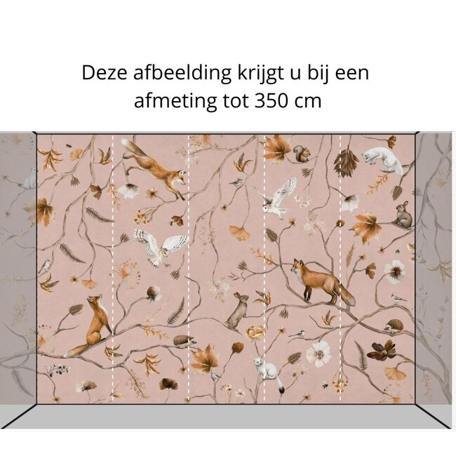 Papier peint photo Playful Forest rose – motif forêt apaisant pour chambre bébé et enfant