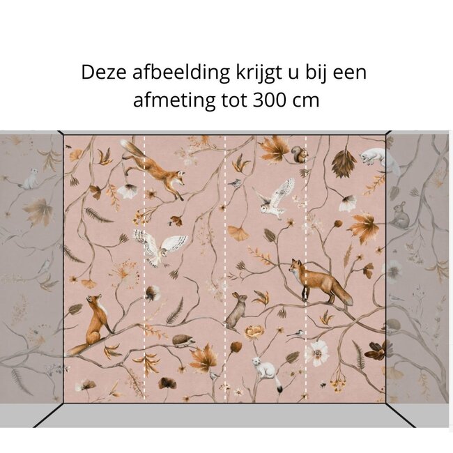 Papier peint photo Playful Forest rose – motif forêt apaisant pour chambre bébé et enfant