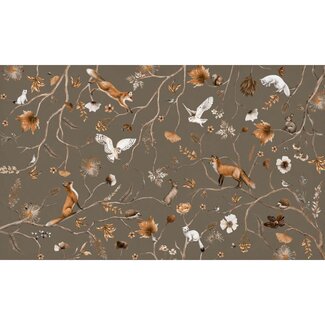 Kikki Belle Fototapete Playful Forest - Taupe | Vlies-Tapete