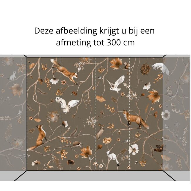 Papier peint photo Playful Forest taupe – motif forêt apaisant pour chambre bébé et enfant