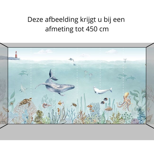 Fototapete Secret Sealife – zauberhafte Unterwasserwelt mit Wal und Delfin für Kinderzimmer