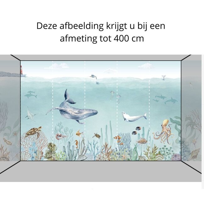 Papier peint photo Secret Sealife – monde marin enchanteur avec baleine et dauphin pour chambre enfant