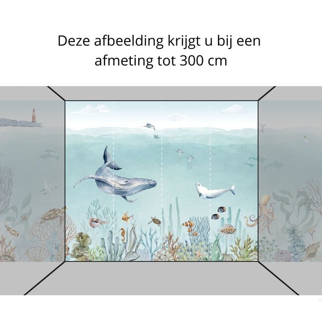 Papier peint photo Secret Sealife – monde marin enchanteur avec baleine et dauphin pour chambre enfant